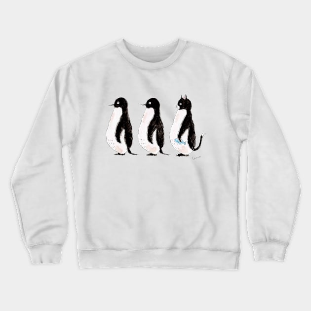 Penguin Trio Crewneck Sweatshirt by TOCOROCOMUGI